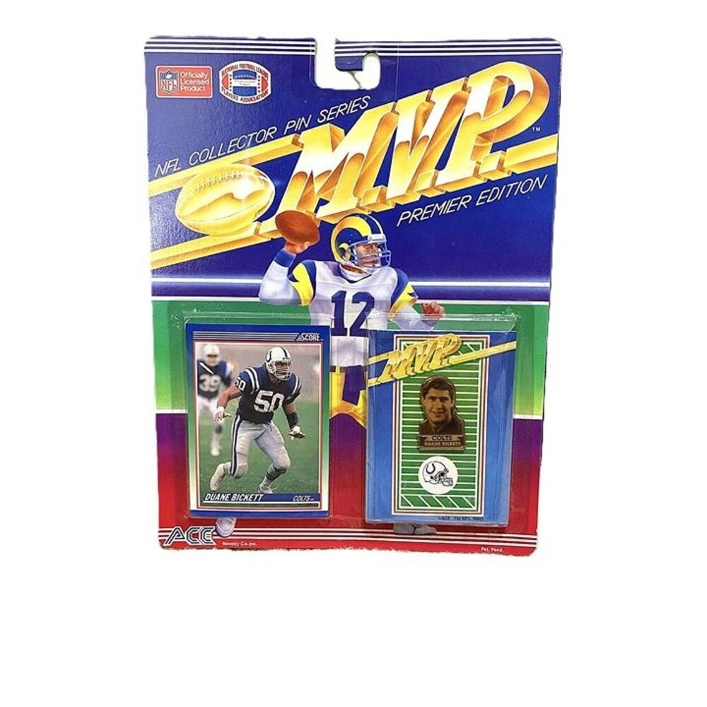 Vintage 1990 NFL Collector Pin Series MVP Duane Bickett Colts Premier Edition